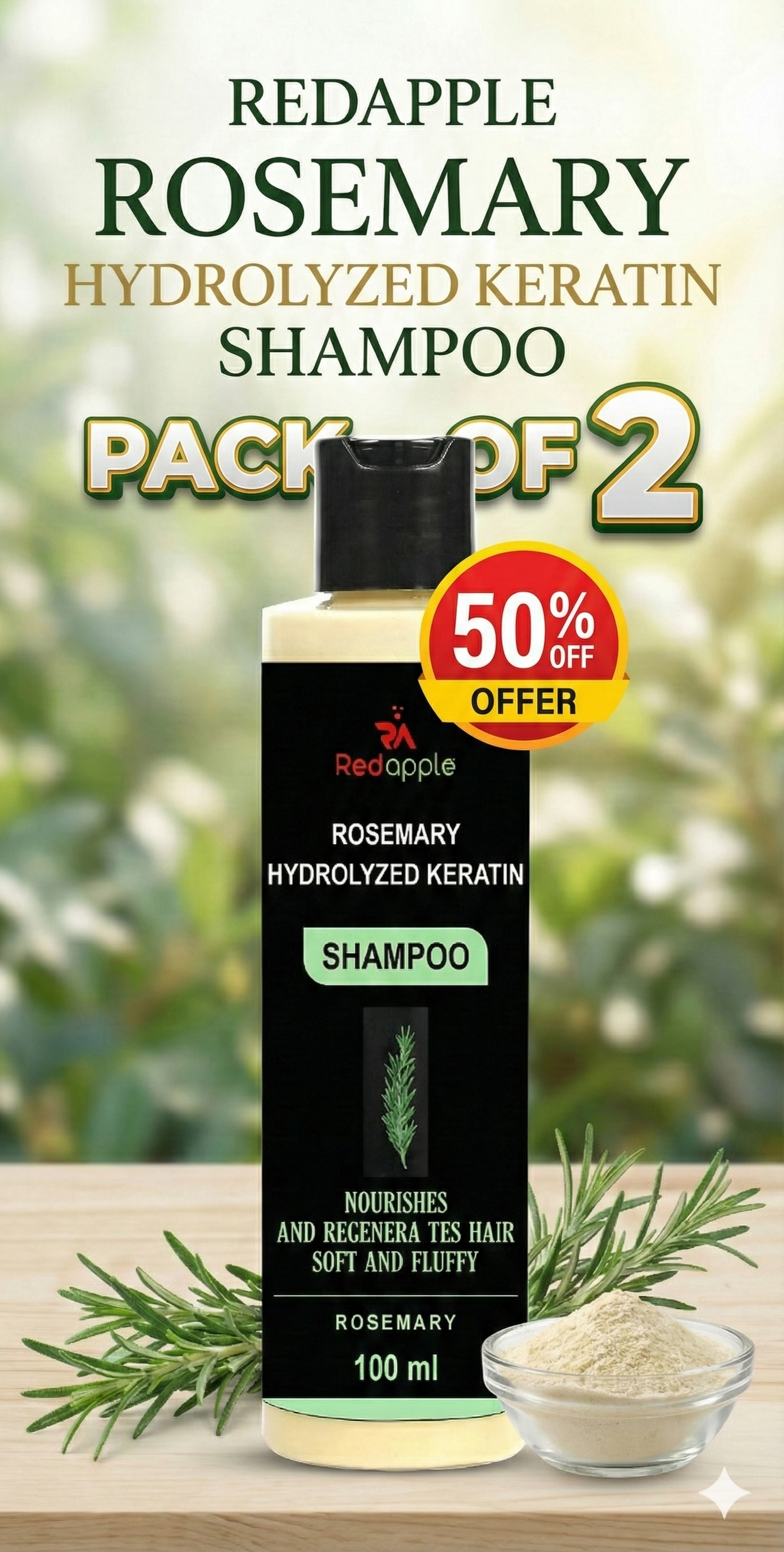 Rosemary Keratin Shampoo [pack of 2]